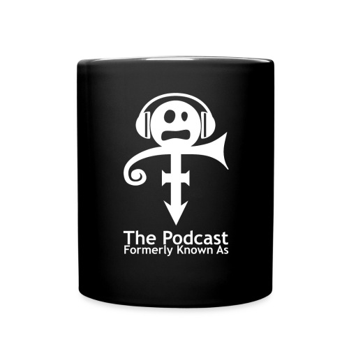 vertical white podcast logo png - Full Color Mug