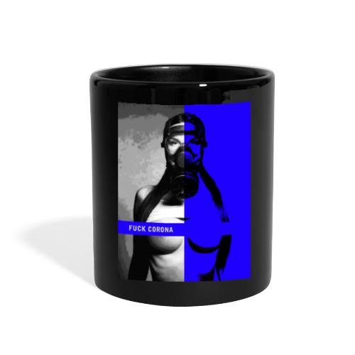 masked girl blue - FUCK CORONA 4 dark clothes - Full Color Mug