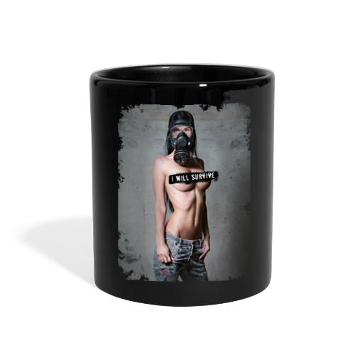 nude girl with gas mask - i will survive - Full Color Mug