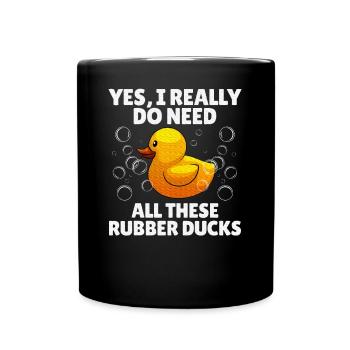 Rubber Duck Art Yellow Rubber Ducky Duck Lover - Full Color Mug - black - Front