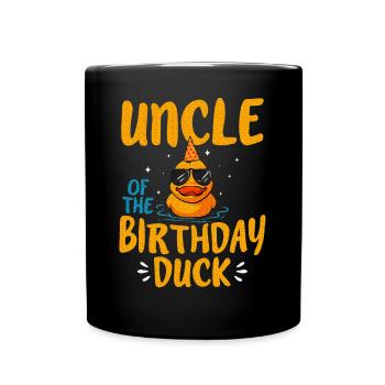 Rubber Duckies Uncle Of The Birthday Duck Rubber - Full Color Mug - black - Front