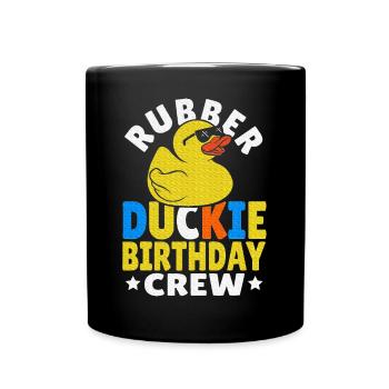 Rubber Ducky Birthday Crew Birthday Rubber - Full Color Mug - black - Front