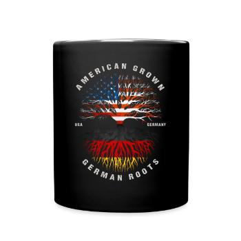 American Grown German Roots Germany Flag - Full Color Mug - black - Front