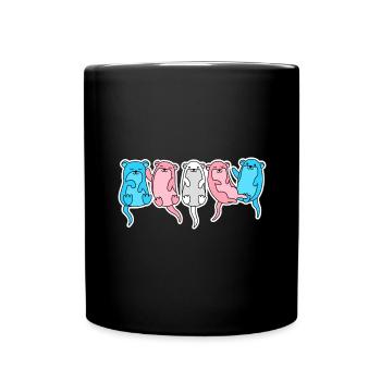 Trans Flag Otter Design for proud Trans People - Full Color Mug - black - Front