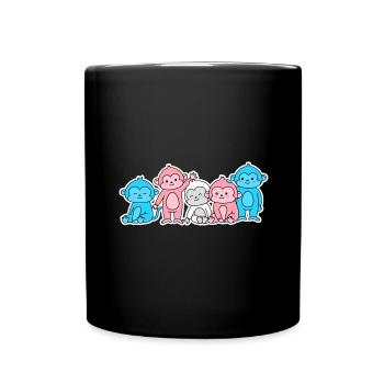 Trans Flag Monkey Design for proud Trans People - Full Color Mug - black - Front