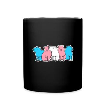 Trans Flag Capybara Design for proud Trans People - Full Color Mug - black - Front