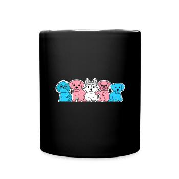 Trans Flag Dog Design for proud Trans People - Full Color Mug - black - Front