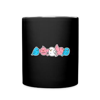 Trans Flag Bird Design for proud Trans People - Full Color Mug - black - Front