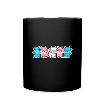 Trans Flag Cow Design for proud Trans People - Full Color Mug - black - Front