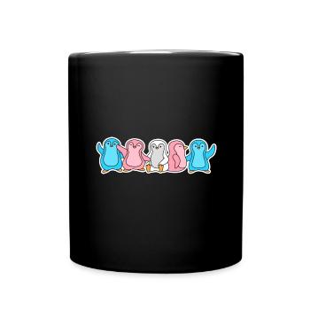 Trans Flag Penguin Design for proud Trans People - Full Color Mug - black - Front