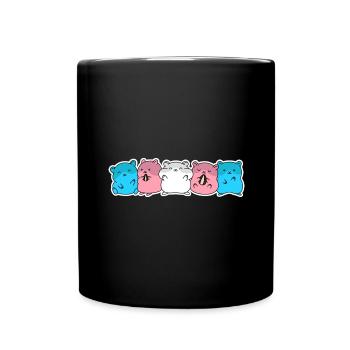 Trans Flag Hamster Design for proud Trans People - Full Color Mug - black - Front