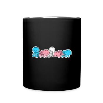 Trans Flag Turtle Design for proud Trans People - Full Color Mug - black - Front