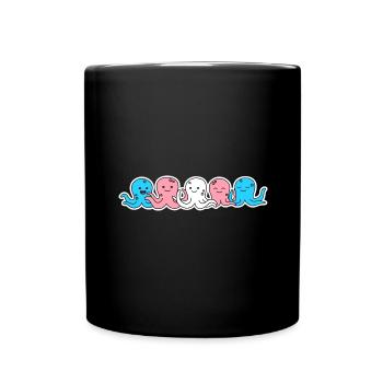 Trans Flag Octopus Design for proud Trans People - Full Color Mug - black - Front