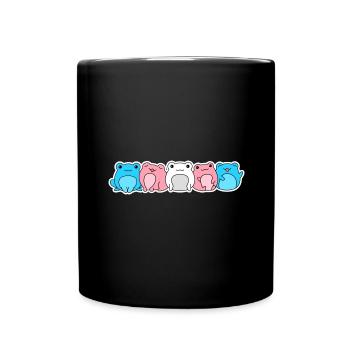 Trans Flag Frog Design for proud Trans People - Full Color Mug - black - Front