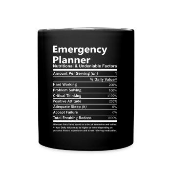 Emergency Planner T Shirt - Nutritional And Undeni - Full Color Mug - black - Front