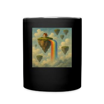 Surreal Landscape with Floating Islands - Full Color Mug - black - Front