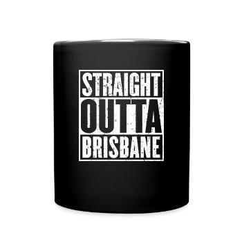 Straight Outta Brisbane Vintage - Full Color Mug - black - Front