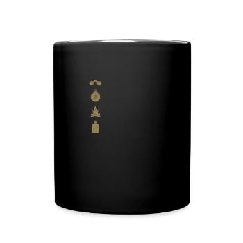 camping campfire design - Full Color Mug - black - Front