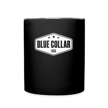 Blue Collar Worker Mechanic Workwear Blue Collar - Full Color Mug - black - Front