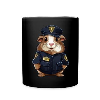 Guinea pig policeman - Full Color Mug - black - Front