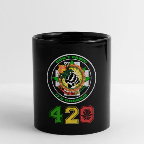 Playful 420 On Fire Organic Weed Marijuana Design - Full Color Mug
