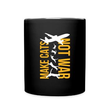 Make Cats Not War World Peace Antiwar - Full Color Mug - black - Front