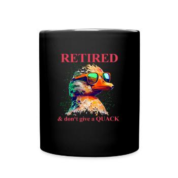 Retired I Don't Give a Quack Rubber Ducky - Full Color Mug - black - Front
