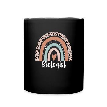 Biologist Rainbow Leopard Funny Biologist - Full Color Mug - black - Front