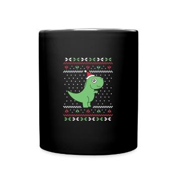 Prehistoric Holiday Roar - Full Color Mug - black - Front