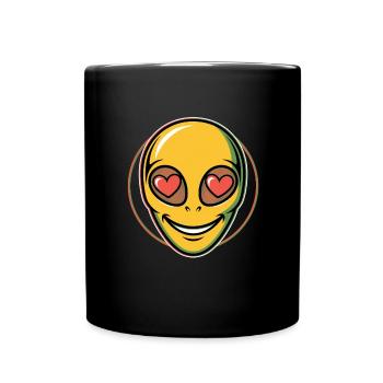 Psychedelic Alien Face Raver - Full Color Mug - black - Front