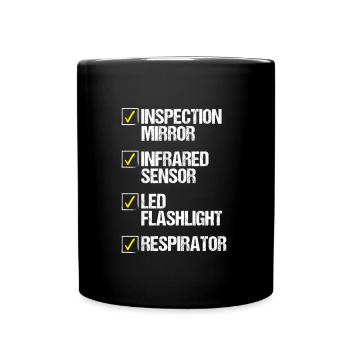 Pest Control Technician Flashlight Animal - Full Color Mug - black - Front