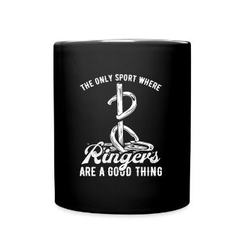 Horseshoe Pitching Ringer Horseshoe Tosser Thrower - Full Color Mug - black - Front