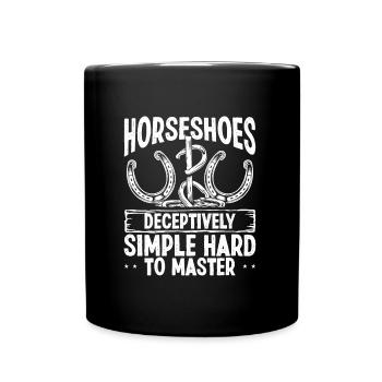 Horseshoe Pitching Player Hard Horseshoe Thrower - Full Color Mug - black - Front