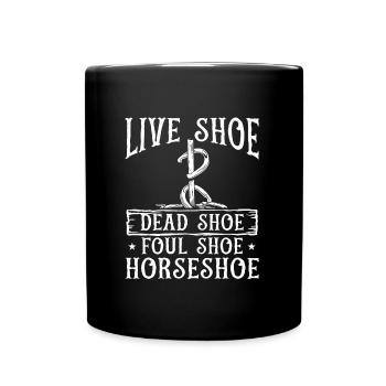 Horseshoe Pitching Game Horseshoe Tosser Thrower - Full Color Mug - black - Front
