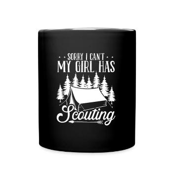 Scouting Sorry I cant my Girl has Scouting Mom - Full Color Mug - black - Front