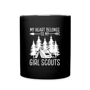 Scouting My heart belongs to tiny Girl Leader - Full Color Mug - black - Front