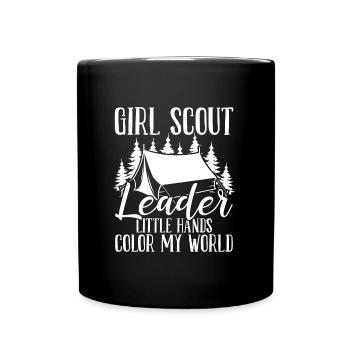 Girl Scout Leader Tiny Scouts color my World - Full Color Mug - black - Front