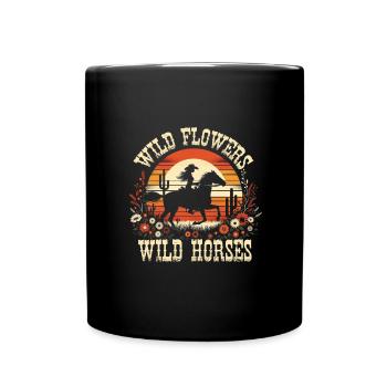 Wildflowers Wild Horses Women's Wildflowerswomens - Full Color Mug - black - Front