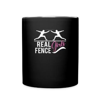 Female Fencing Girl Fencer Fence - Full Color Mug - black - Front