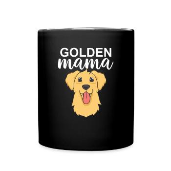 Golden Mama Golden Retriever - Full Color Mug - black - Front