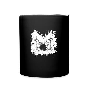 Drum Kit Drawing - Full Color Mug - black - Front