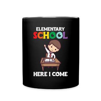 Funny 1st Grade Elementary School Here I Come - Full Color Mug - black - Front
