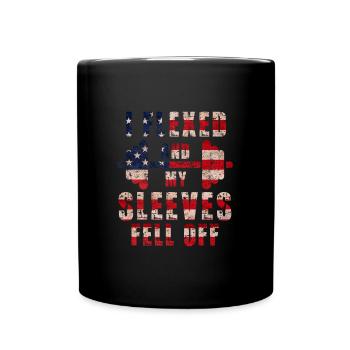 I Flexed And My Sleeves Fell Off USA Patriotic - Full Color Mug - black - Front