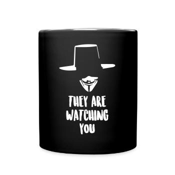 They Are Watching You Anonymous - Full Color Mug - black - Front