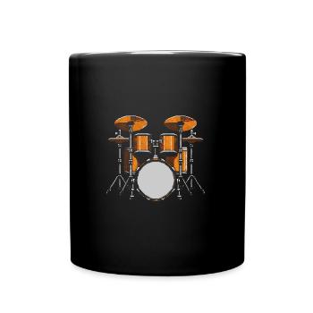 Drum Kit Graphic - Full Color Mug - black - Front