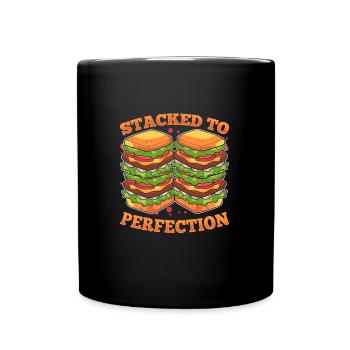 Sandwich Ham Meat Tomato Salad Cheese Onion Toast - Full Color Mug - black - Front