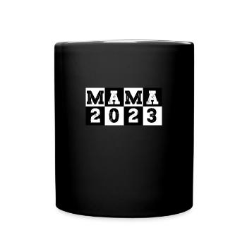 Mama 2023 Vintage Checkerboard for New Mom - Full Color Mug - black - Front