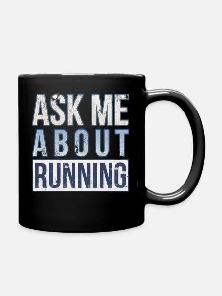 Ask Me About Running - Full Color Mug - black