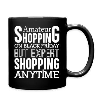 AmAmateur Shopping On Black Friday But Expert Shop - Full Color Mug - black - Right
