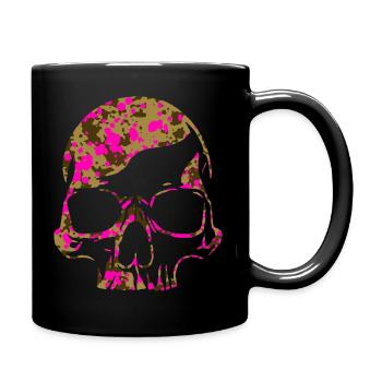 Pink Camo Skull - Full Color Mug - black - Right